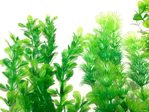 Imagem 4 de 5 de Planta Artificial Aquário Kit Nature Green 02 20cm 02 30cm