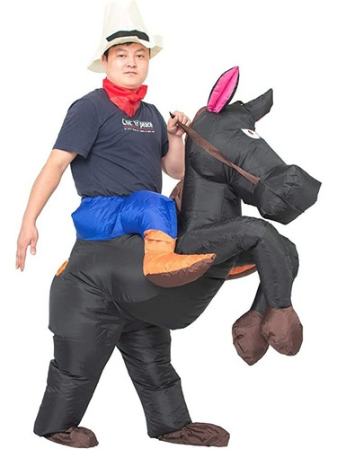 Disfraz Inflable Caballo Vaquero Jinete Pony Rodeo Adultos
