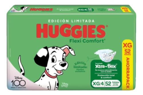 52 Pañales Xg Huggies Flexi Comfort Extra-flex 100 Disney