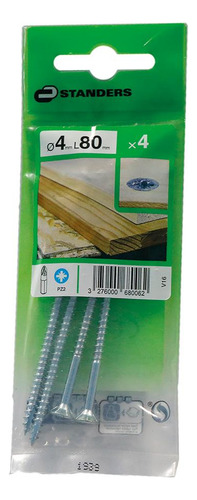 Parafuso Chipboard Cabeça Chata 4x80mm 4 Standers