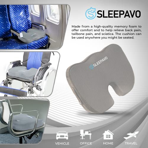 Almohadon Cojin De Espuma Vizcoelastica Para Asiento - Gris
