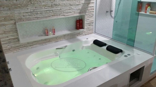 Banheira Dupla De Fundo Anatômico 1.80x1.20 Com Hidromassagem Cromoterapia E Aquecedor Moto Bomba Envio Para Todo Brasil