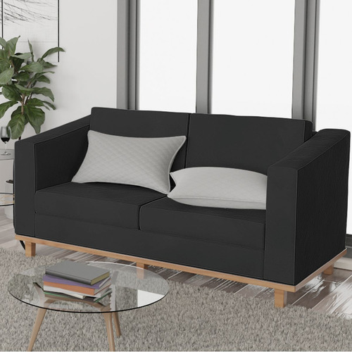 Kit Sofá 2 Lugares E 2 Poltronas Europa Suede Preto - Adj