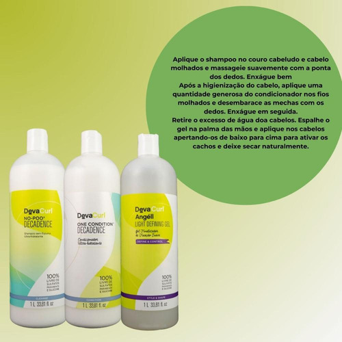 Devacurl No-poo Kit Salão Com Gel Finalizador (3 Produtos)