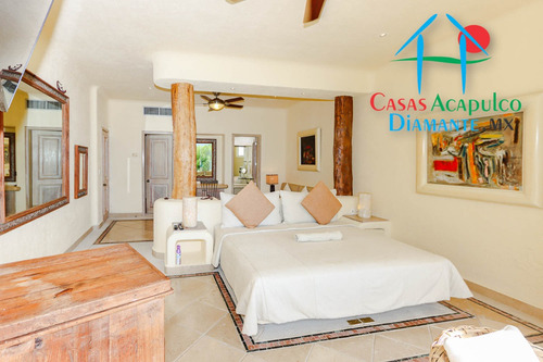 Cad Las Brisas Villa Del Sol. Terraza Con Asoleadero. Alberca Con Jacuzzi Y Palapa Con Wet Bar