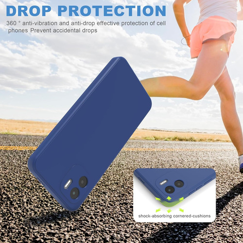 Funda Silicona Líquida Tpu Para Redmi A1/a2+mica+cordón Azul Redmi A1/a2/a1+/a2+/xiaomi Poco C50/poco C51