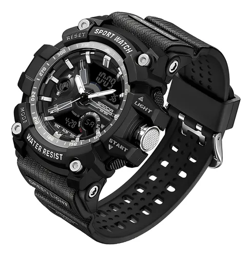 Reloj deportivo negro hombre sale
