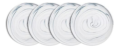 Juego De Platos Porcelana Brighton, 4 Platos Cena, Gris