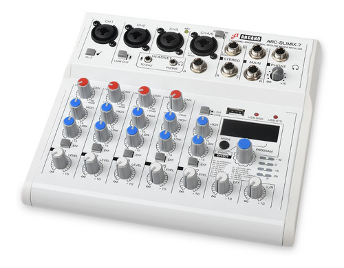Mesa De Som 7 Canais Arcano Arc-slimix-7 Interface Usb Bi-volt