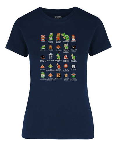 Playera De Mujer Pixels Retro Mario Bros Original Nintendo