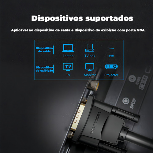 Cabo Vga Para Monitor Video Pc Macho Premium 1,5m Vention