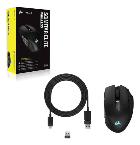 Raton Para Juegos Corsair Scimitar Elite Rgb Wireless Mmo Black