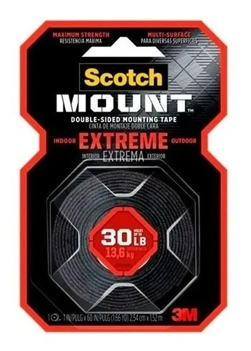 Cinta Adhesiva Doble Faz 3m Scotch Mount Extreme Outdoor