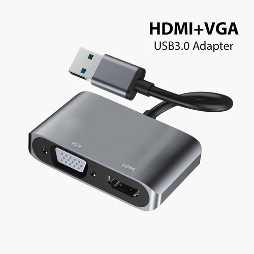 Adaptador Usb 3.0 Hdmi Vga Convertidor Grafico Video Para 7