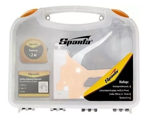 Grampeador Tapeçaria Manual C/ Maleta + 500 Grampos + Trena