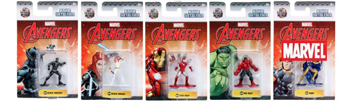 Miniaturas Marvel Metalfigs Vingadores Kit Com 5 Unidades