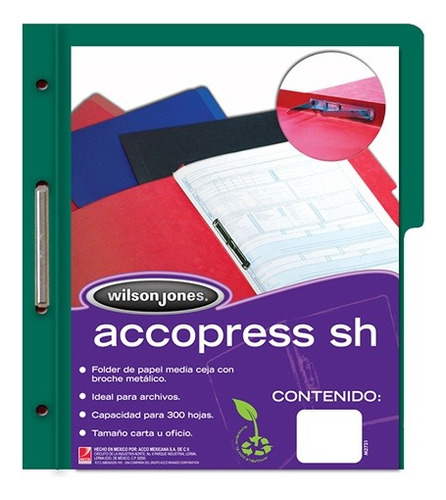 Folder De Papel Tamaño Carta Acco Accopress P4578 Tipo Carp