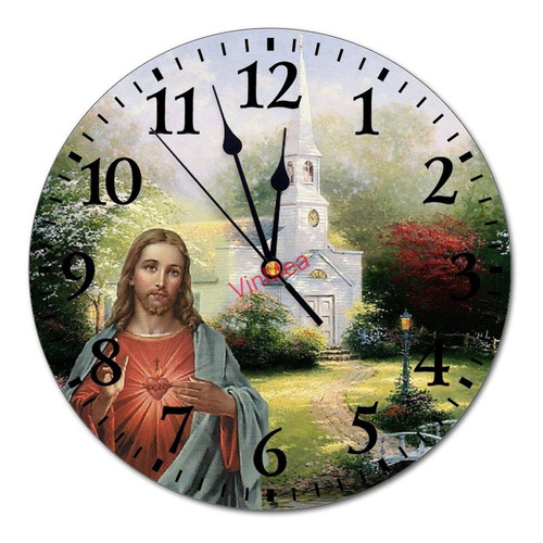 Reloj De Pared Moderno De  Sagrado Corazón Jesús Igle...