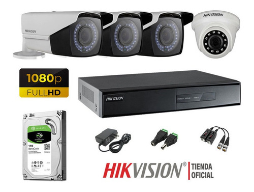 Cámaras Seguridad Kit 8 Hikvision Full Hd 1tb 40m Varifocal