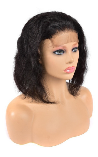 Peruca Cabelo Humano Ondulado 25cm Lace Front