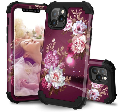 Funda Para iPhone 11 Pro Max - Violeta Con Flores