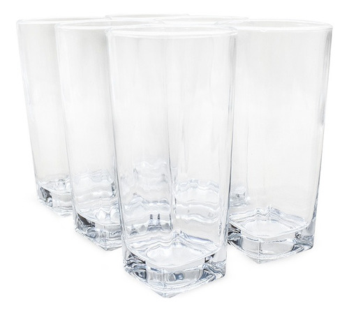 Vaso De Vidrio X6 Jugos, Agua, Refrescos Nido