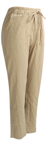 Pantalón Casual Suelto De Lino De Algodón Transpirable