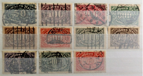 Alemania Reich, Lote 11 Sellos Numeral 1922-23 Usados L15187