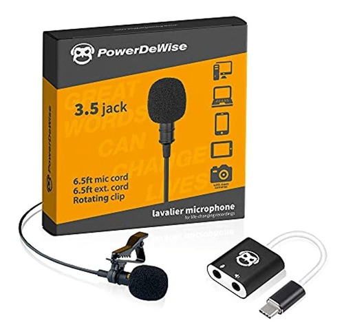 Powerdewise Type-c Usb Microphone Lavalier Lapel Microphone 