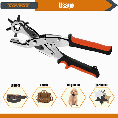 Kit Perforador De Agujeros Para Cinturon Towot, Version M...