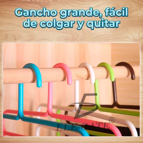 5 Ganchos Perchero Niveles Ahorra Espacio Bordes Liso Colores Ele-Gate