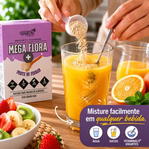 Mega Flora Flora Pura 500g Suplemento Natural Quinoa E Açaí