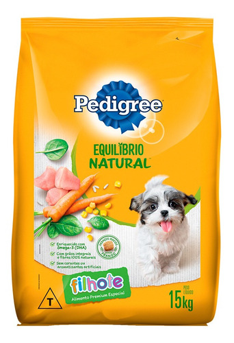 Ração Pedigree Equilíbrio Natural Para Cães Filhotes - 15kg