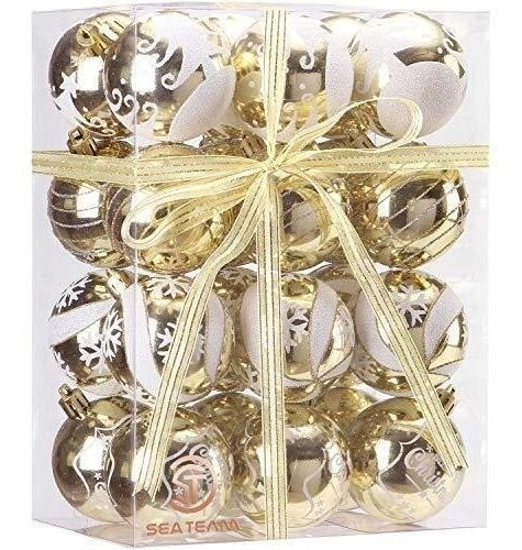 Bolas Para Arbol De Navidad X 24u.- 6cm- Dorado Decorado