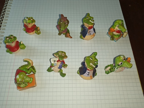 Muñecos Kinder Cocodrilo/ Lagarto Lote X 4 (usado) (Usado)