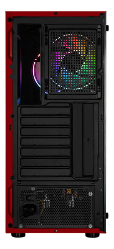 Gabinete Gamer XTREME PC GAMING Kronos Media Torre ATX 4 Fan ARGB Cristal Templado Rojo