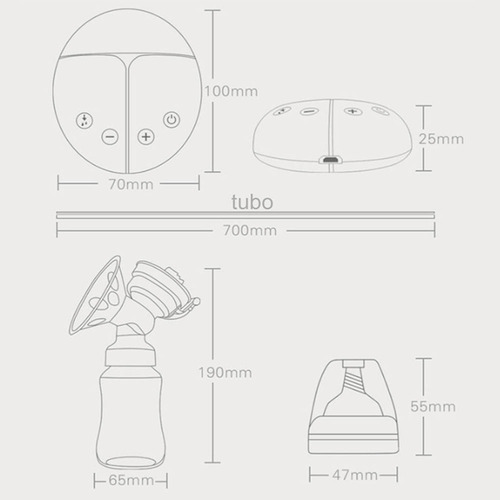 Imagen 5 de 9 de Extractor De Leche Eléctrico Con Dos Copas Y Botellas