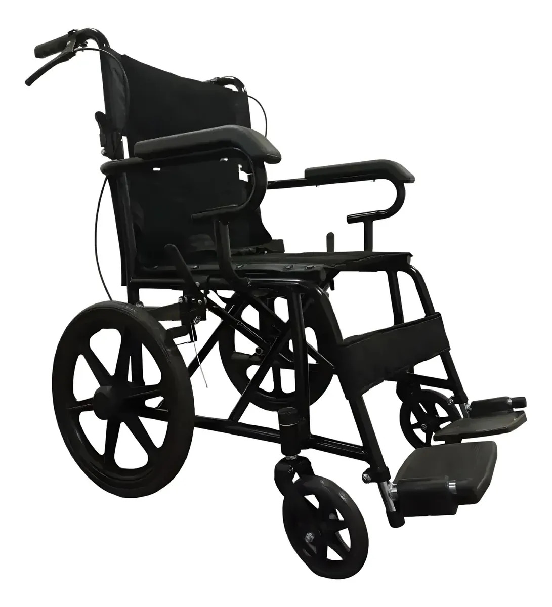 Silla De Ruedas Plegable Compacta De Lujo Todo Terreno Ecg07 Negro