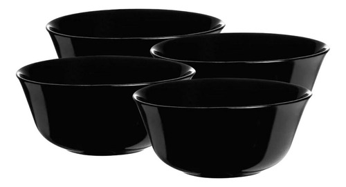 Carine 12 Juego De 4 Bowls De Opal Tazón Negro Para Cereal