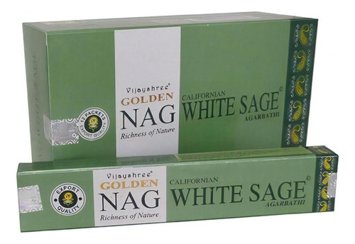 Incenso Indiano De Massala Golden Nag White Sage 15g