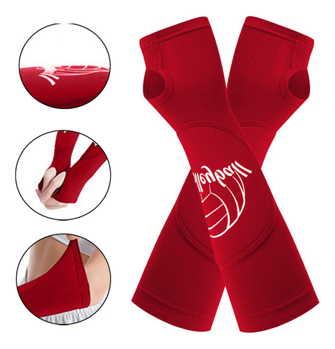 Mangas De Brazo De Voleibol, Almohadillas De Brazo De Rojo M