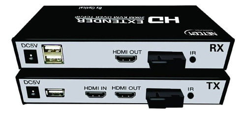 Extender Hdmi Fibra Optica Kvm Hasta 20k Netcom 1080 Usb