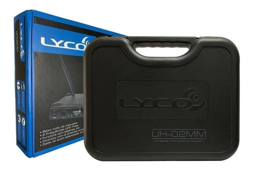 Microfone Sem Fio Duplo De Mão Lyco Uh02 Profissional P10 Cor Preto