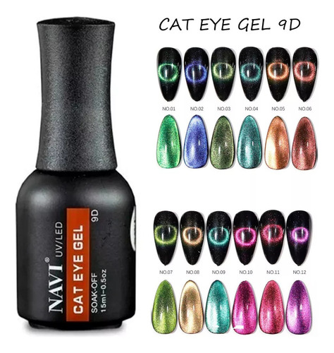 Navi Gel Polish Esmaltes Ojo De Gato 9d Uv/led 15ml X1 Un.