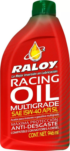 Aceite Raloy Racing Multigrado Sae 15w40 Sl 946 12 Pzas 