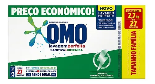 Sabão Em Pó Sanitizante Lavagem Perfeita 2,2kg Omo