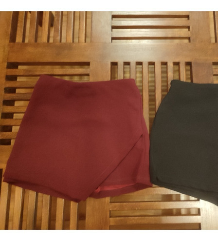 Lote Dos Shorts De Fiesta Av, Talle Xs Negro Y Bordeau