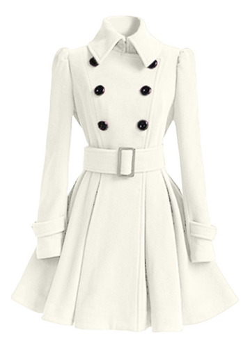 2024 C Vestido De Abrigo Delgado De Lana Para Mujer Y