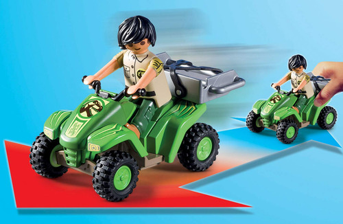 Bloques Playmobil Explorer Quad Con T-rex Diversión Aventura