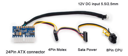 Rgeek 24pin Dc Atx Psu 12v Dc Input 250w Peak Output Switch